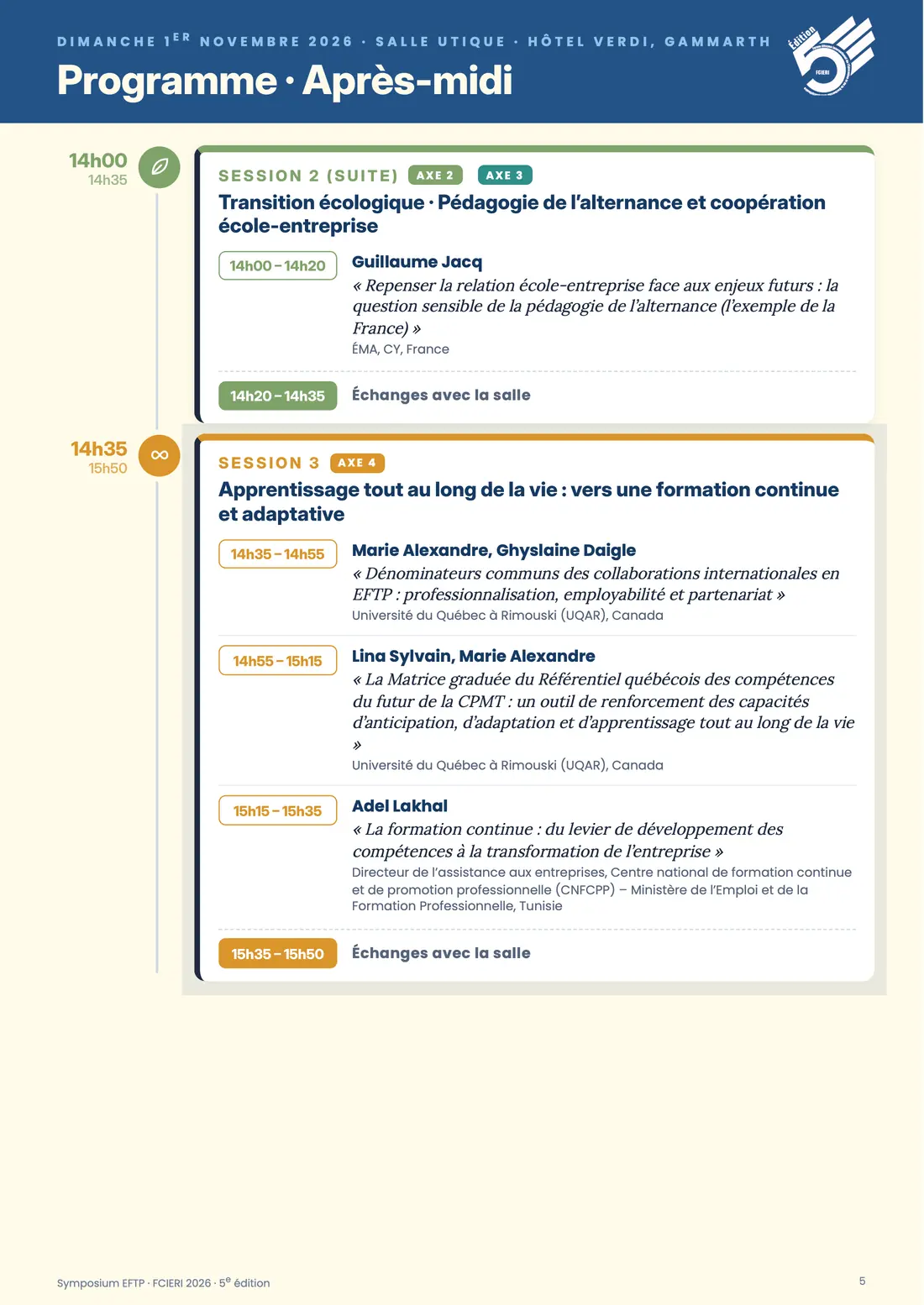 Programme — Symposium EFTP, FCIERI 2026 — page 5 sur 7