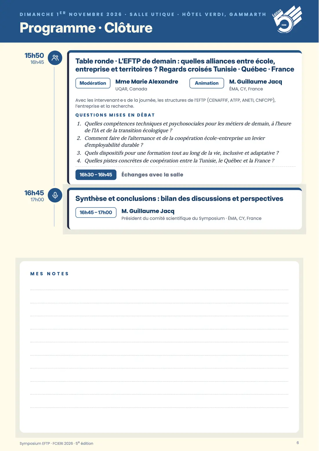Programme — Symposium EFTP, FCIERI 2026 — page 6 sur 7