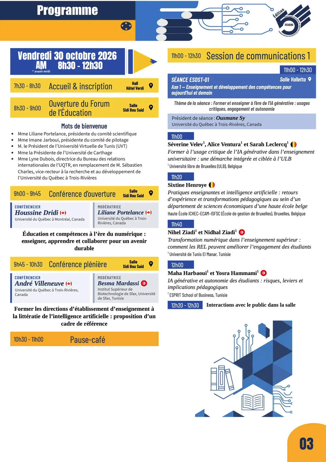Programme — Forum de l’Éducation, FCIERI 2026 — page 4 sur 18