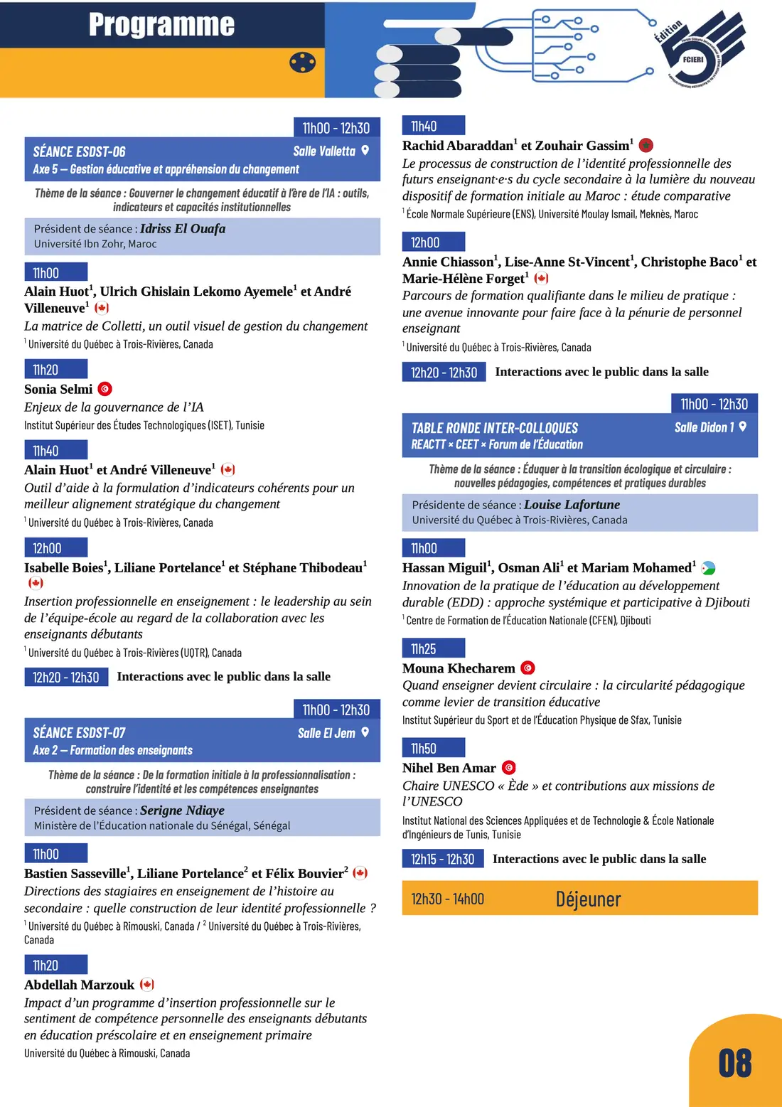 Programme — Forum de l’Éducation, FCIERI 2026 — page 9 sur 18