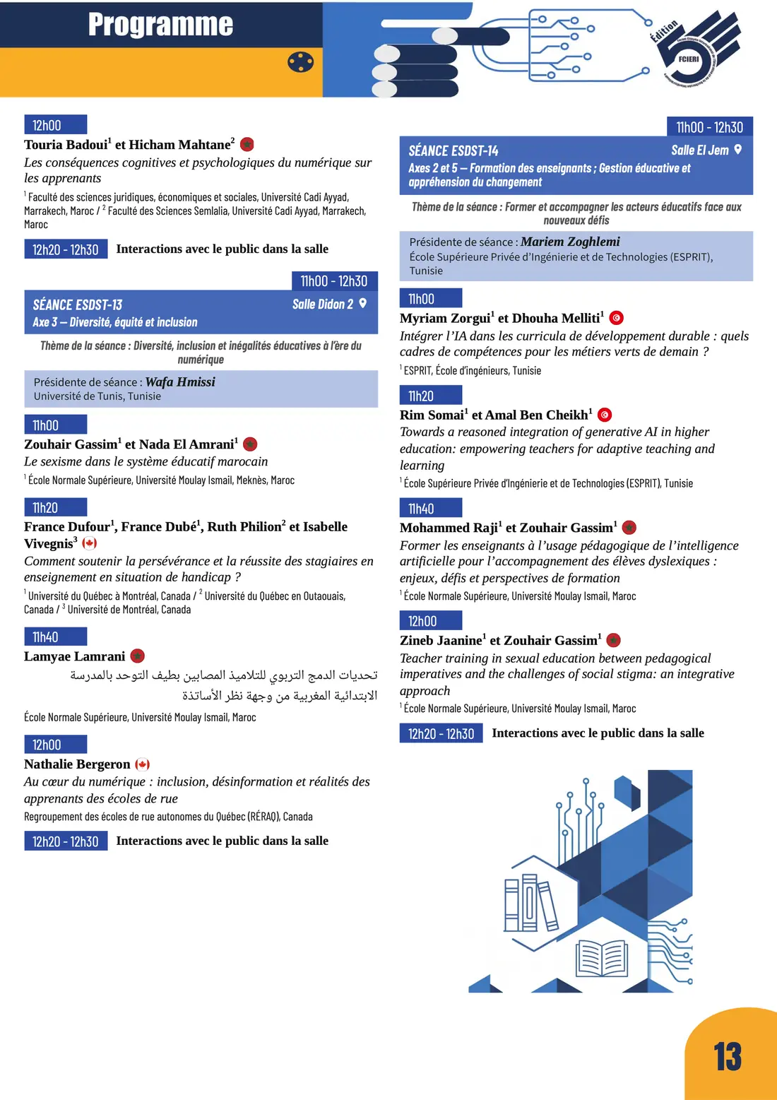 Programme — Forum de l’Éducation, FCIERI 2026 — page 14 sur 18
