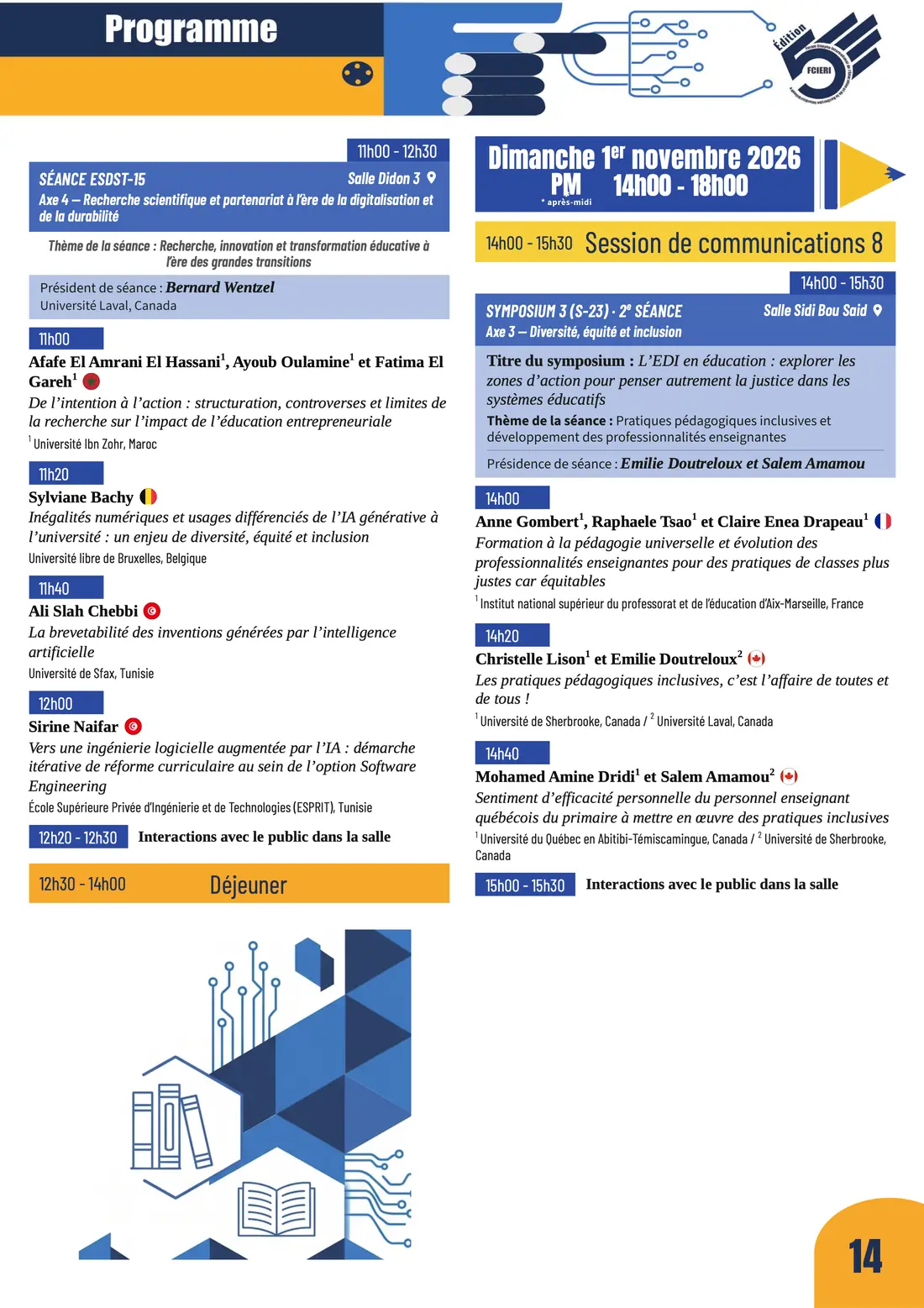Programme — Forum de l’Éducation, FCIERI 2026 — page 15 sur 18