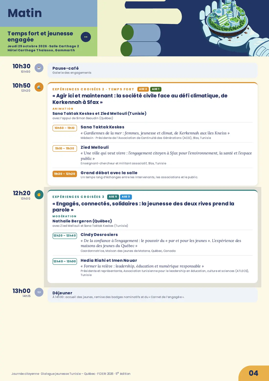Programme — Journée citoyenne · Dialogue jeunesse Tunisie – Québec, FCIERI 2026 — page 4 sur 7